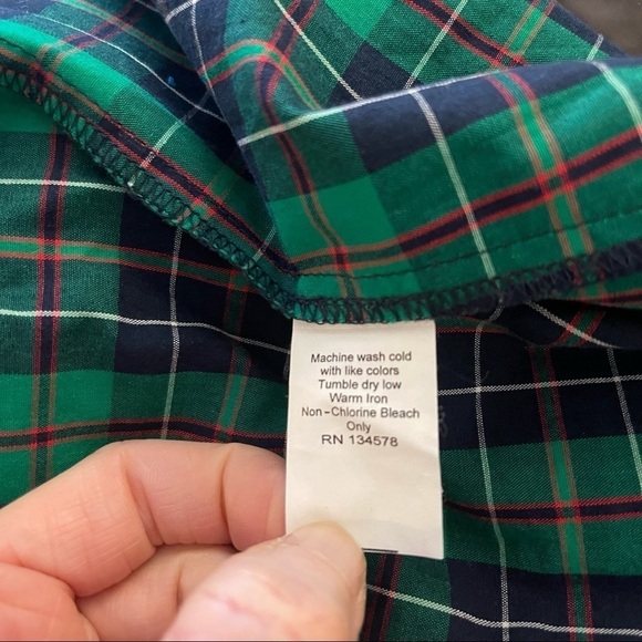 Vinyard Vines Women's Green Plaid Long Sleeve Casual Button Down Dress Shirt - Picture 9 of 10
